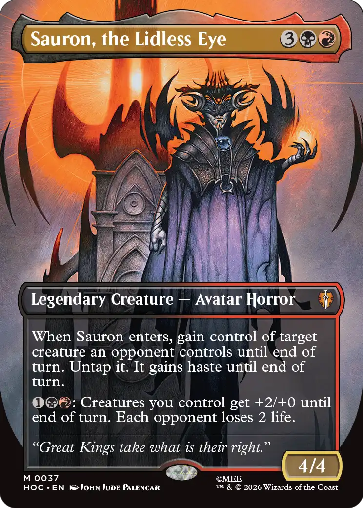 Sauron, the Lidless Eye (Borderless) [The Hobbit: Eternal-Legal] | Cards and Coasters CA