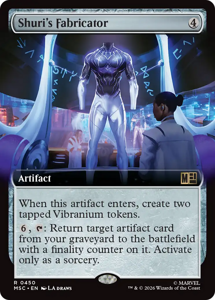 Shuri's Fabricator (Extended Art) [Marvel Super Heroes Commander] | Cards and Coasters CA