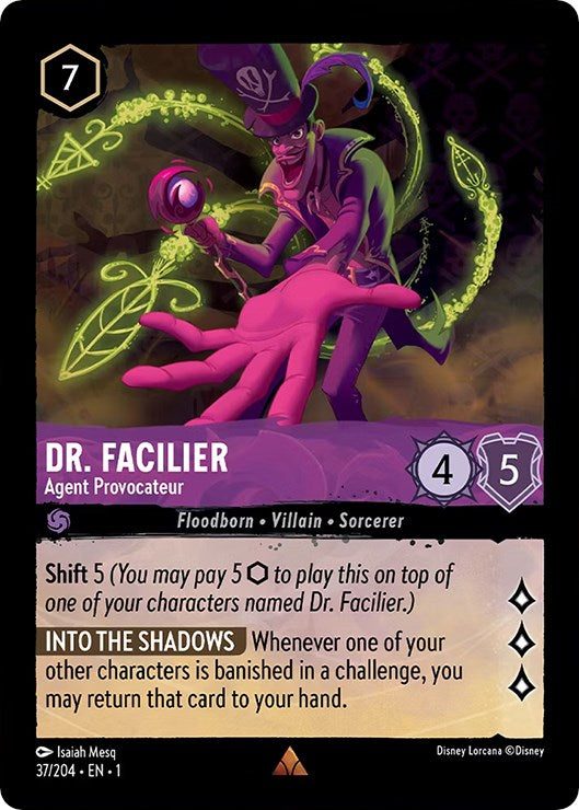 Dr. Facilier - Agent Provocateur (37/204) [The First Chapter] | Cards and Coasters CA