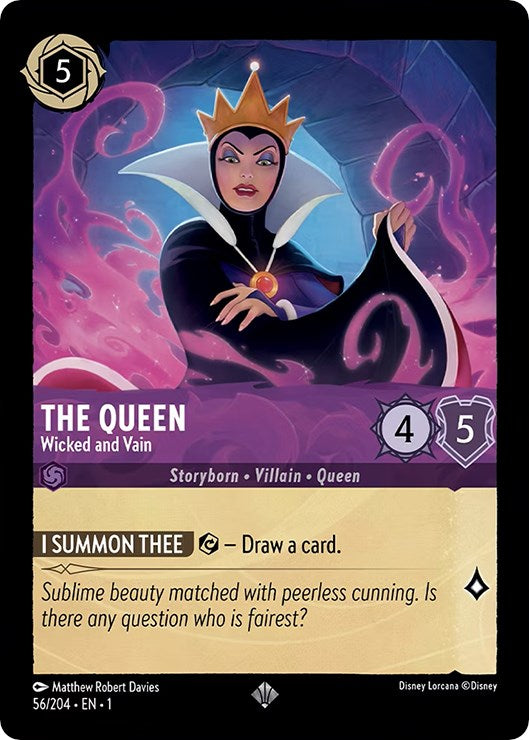 The Queen - Wicked and Vain (56/204) [The First Chapter] | Cards and Coasters CA