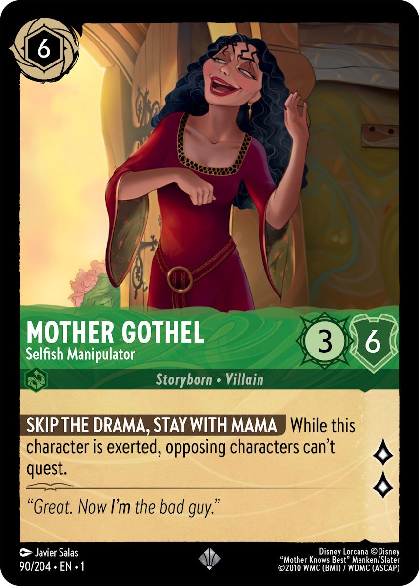 Mother Gothel - Selfish Manipulator (90/204) [The First Chapter] | Cards and Coasters CA