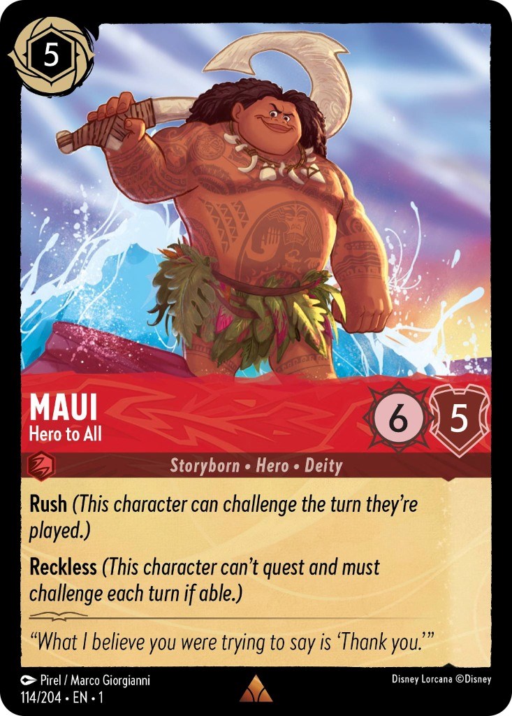 Maui - Hero to All (114/204) [The First Chapter] | Cards and Coasters CA