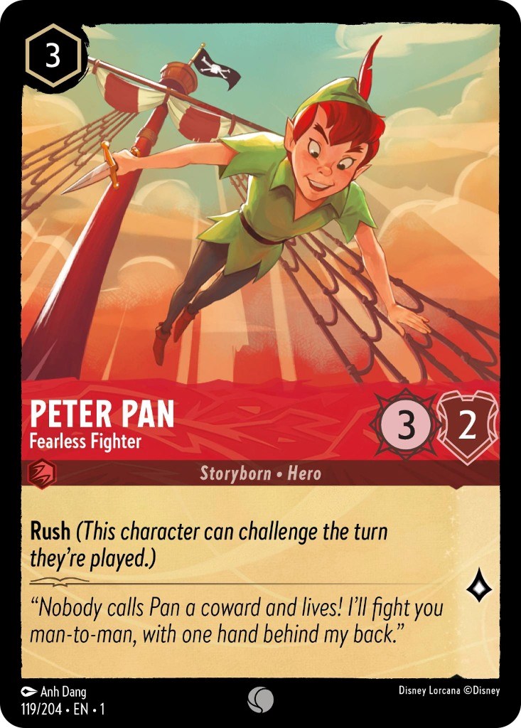 Peter Pan - Fearless Fighter (119/204) [The First Chapter] | Cards and Coasters CA