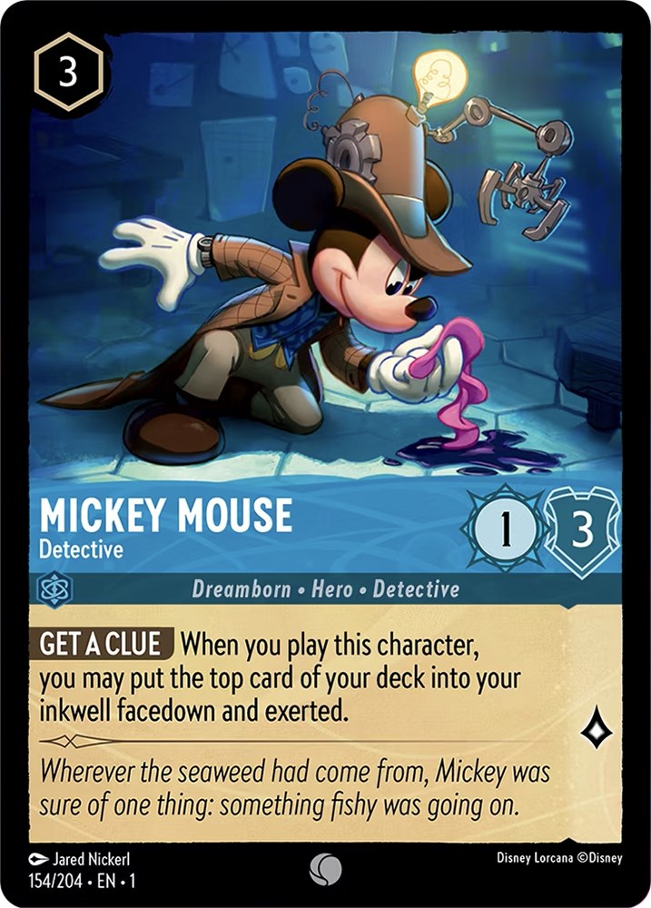 Mickey Mouse - Detective (154/204) [The First Chapter] | Cards and Coasters CA