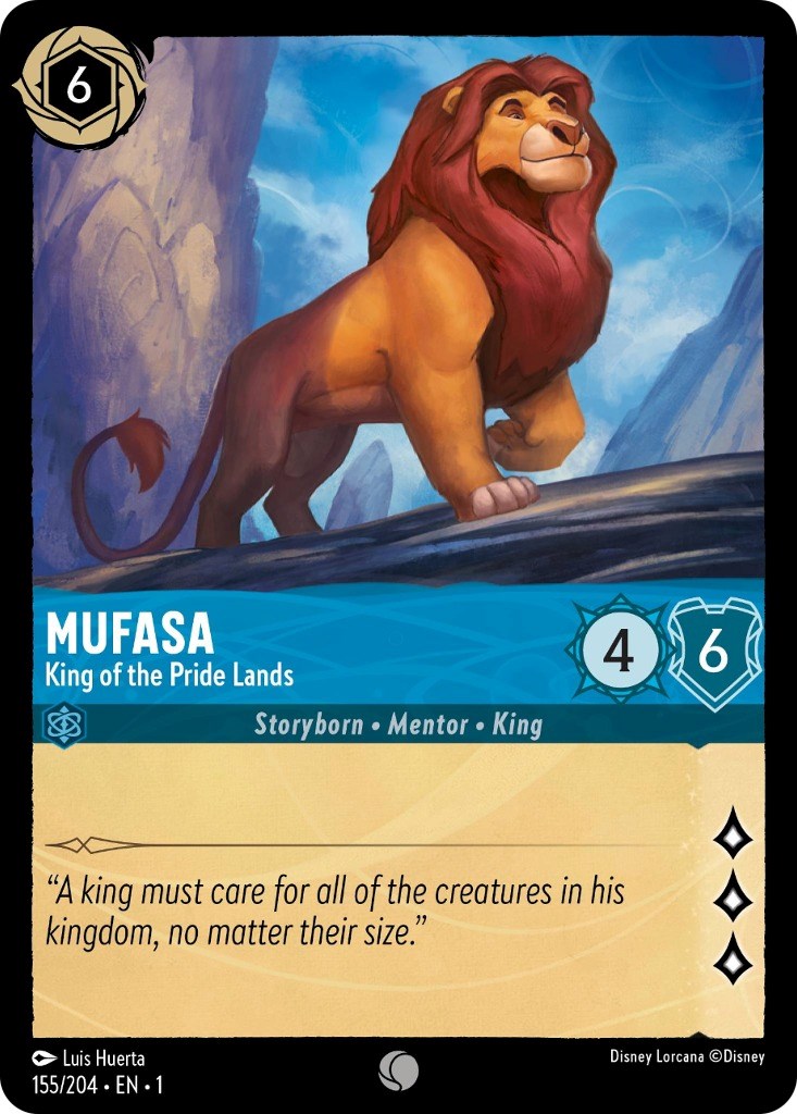 Mufasa - King of the Pride Lands (155/204) [The First Chapter] | Cards and Coasters CA