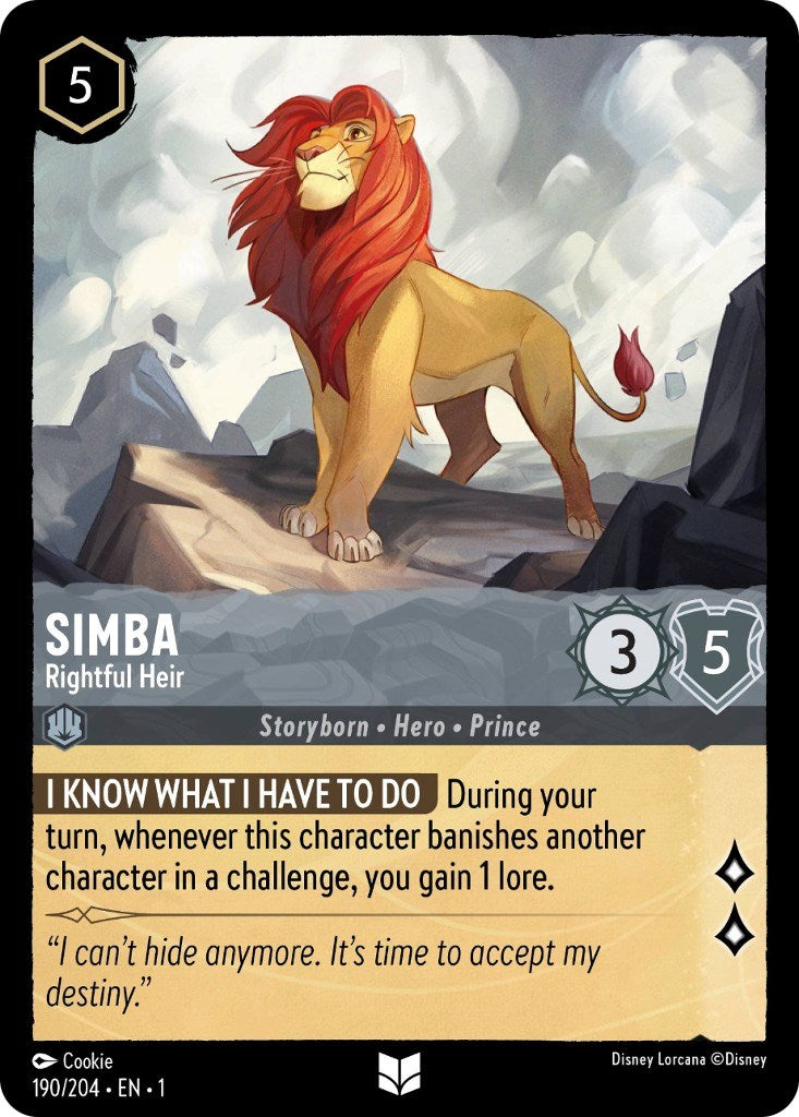 Simba - Rightful Heir (190/204) [The First Chapter] | Cards and Coasters CA