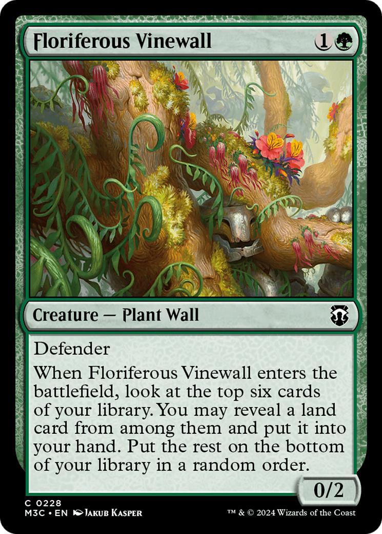 Floriferous Vinewall (Ripple Foil) [Modern Horizons 3 Commander] | Cards and Coasters CA