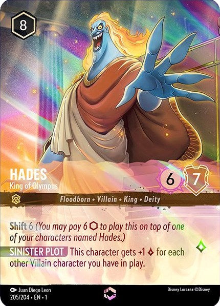 Hades - King of Olympus (Enchanted) (205/204) [The First Chapter] | Cards and Coasters CA