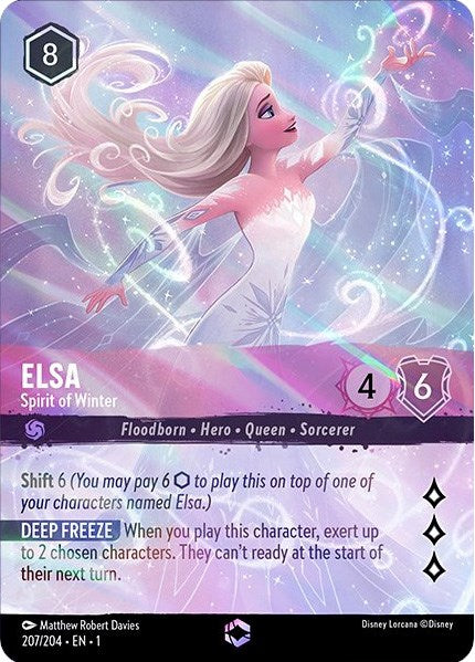 Elsa - Spirit of Winter (Enchanted) (207/204) [The First Chapter] | Cards and Coasters CA