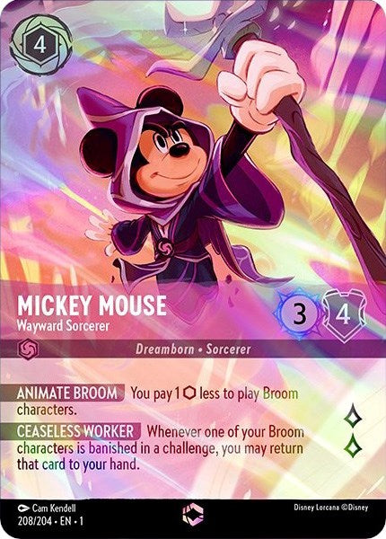 Mickey Mouse - Wayward Sorcerer (Enchanted) (208/204) [The First Chapter] | Cards and Coasters CA