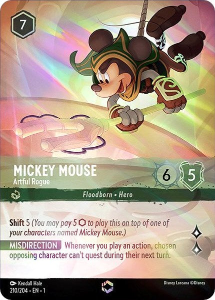 Mickey Mouse - Artful Rogue (Enchanted) (210/204) [The First Chapter] | Cards and Coasters CA