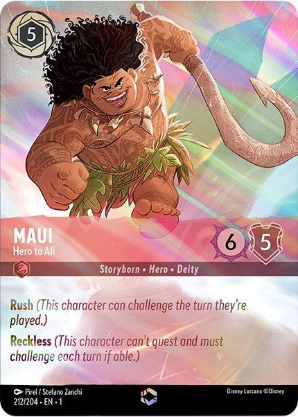 Maui - Hero to All (Enchanted) (212/204) [The First Chapter] | Cards and Coasters CA