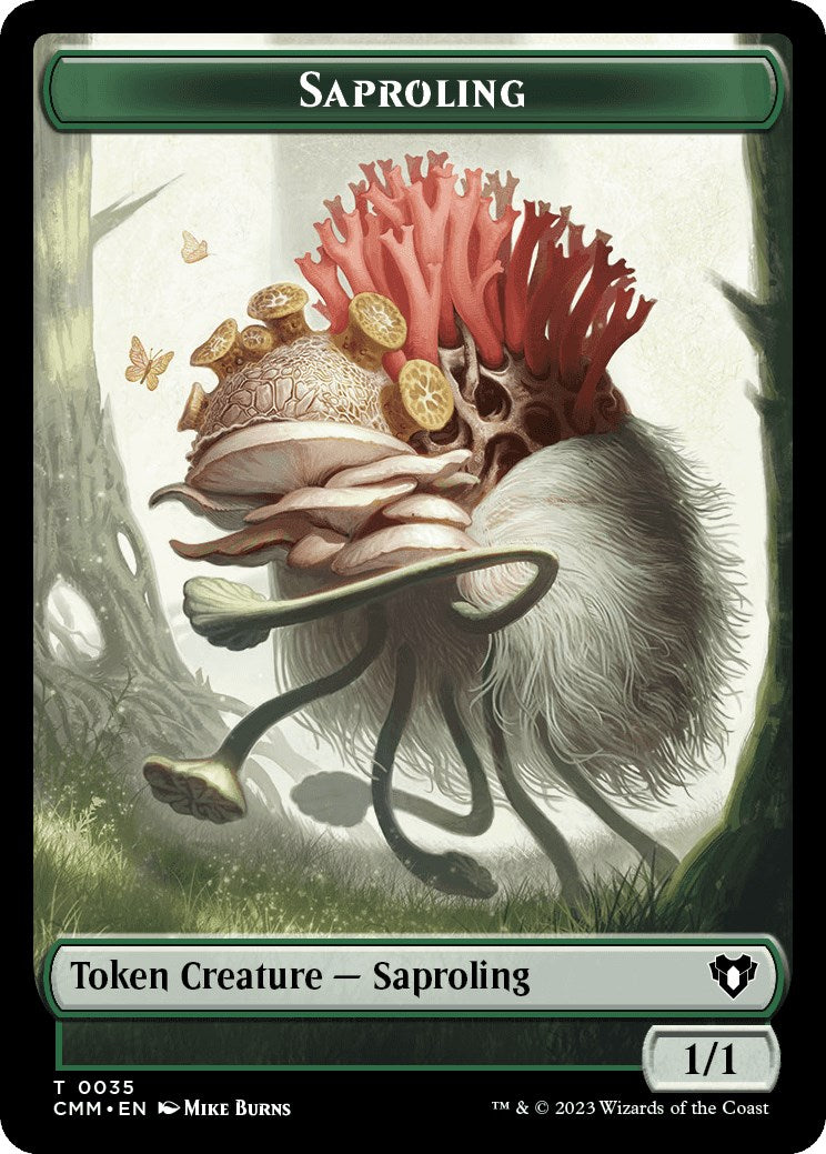 Saproling // Elf Druid Double-Sided Token [Commander Masters Tokens] | Cards and Coasters CA