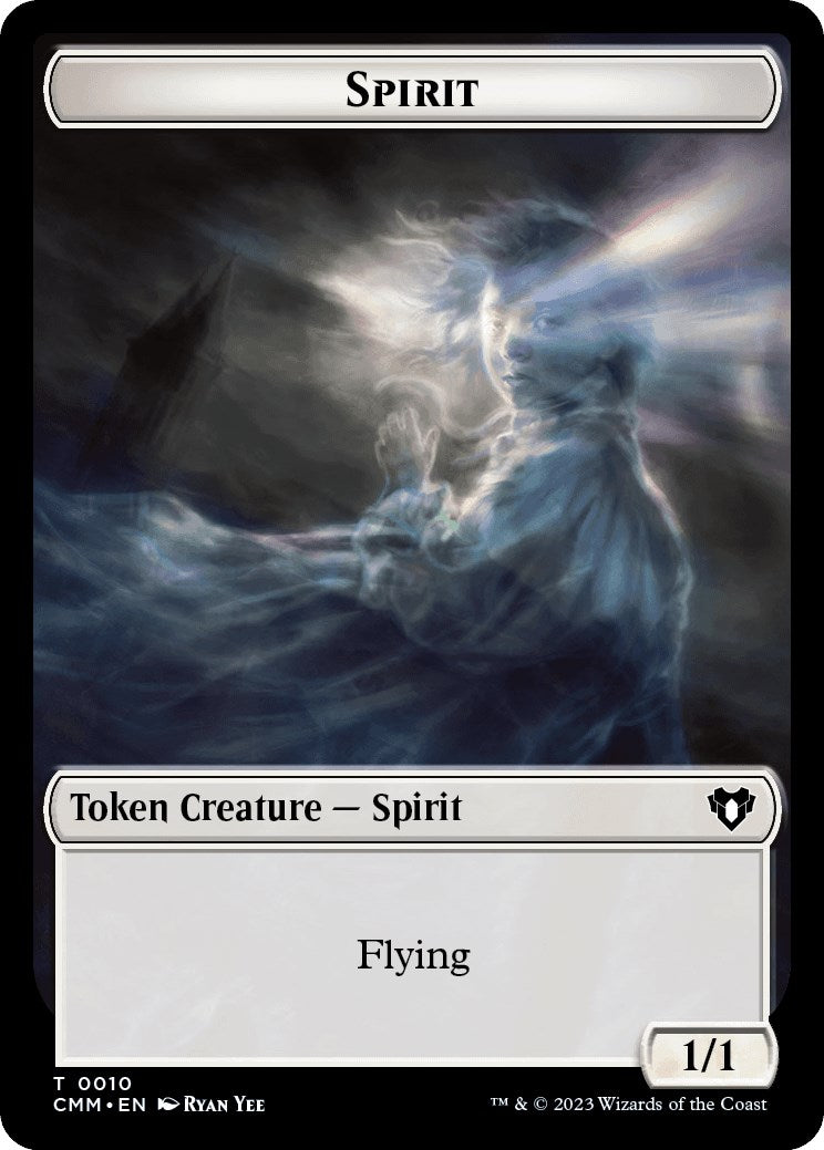 Spirit (0010) // Drake Double-Sided Token [Commander Masters Tokens] | Cards and Coasters CA