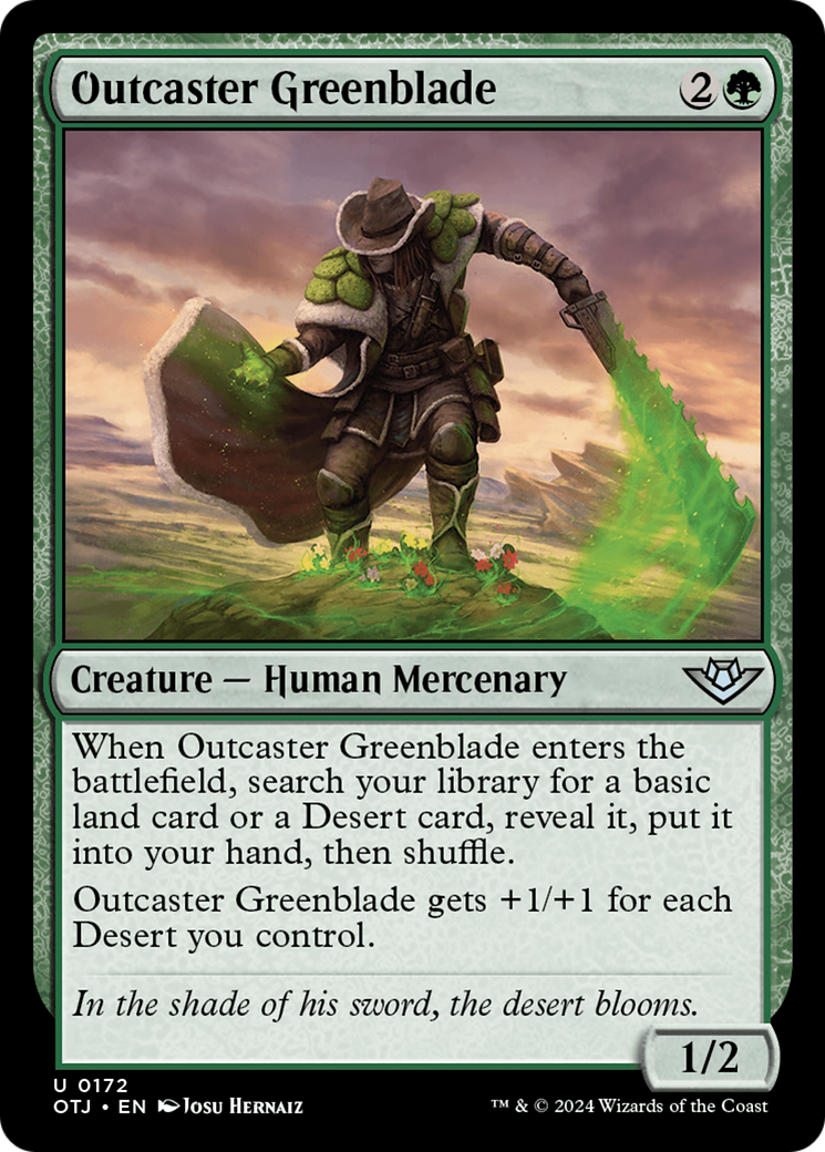 Outcaster Greenblade [Outlaws of Thunder Junction] | Cards and Coasters CA