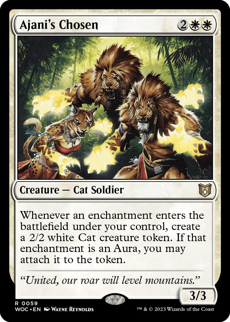 Ajani's Chosen [Wilds of Eldraine Commander] | Cards and Coasters CA