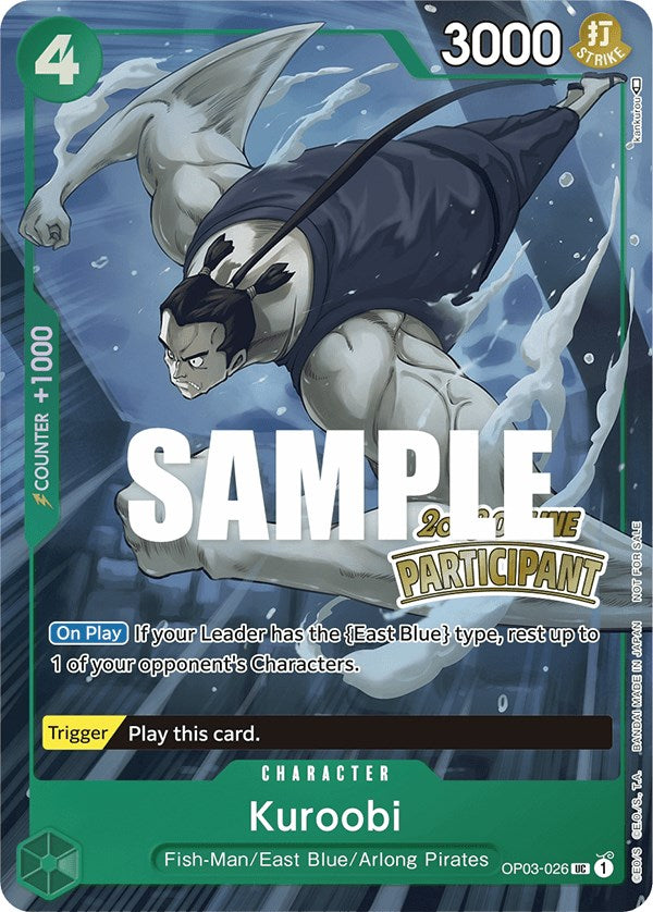 Kuroobi (Online Regional 2023) [Participant] [One Piece Promotion Cards] | Cards and Coasters CA