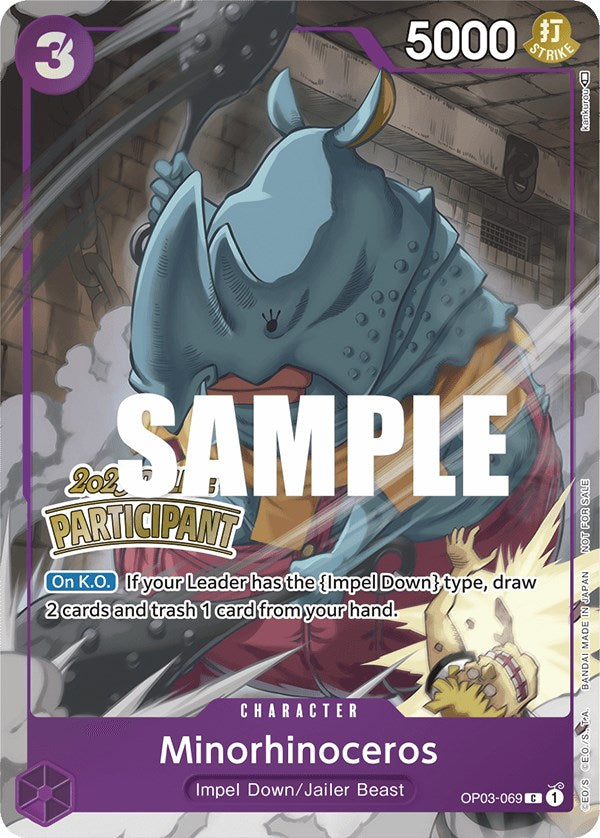 Minorhinoceros (Online Regional 2023) [Participant] [One Piece Promotion Cards] | Cards and Coasters CA