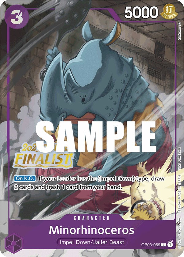 Minorhinoceros (Offline Regional 2023) [Finalist] [One Piece Promotion Cards] | Cards and Coasters CA