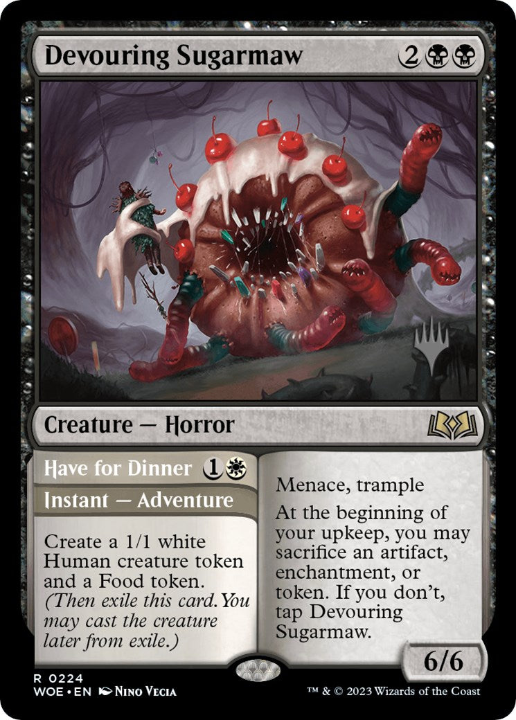 Devouring Sugarmaw // Have for Dinner(Promo Pack) [Wilds of Eldraine Promos] | Cards and Coasters CA