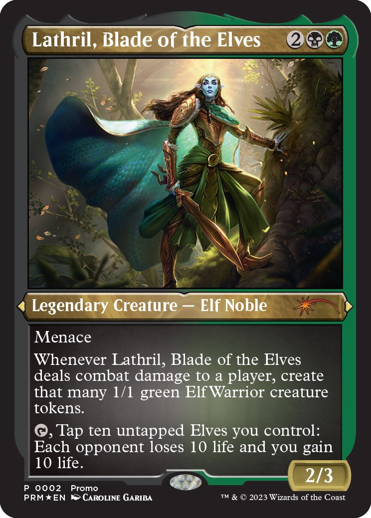 Lathril, Blade of the Elves (Foil Etched) [Media Promos] | Cards and Coasters CA