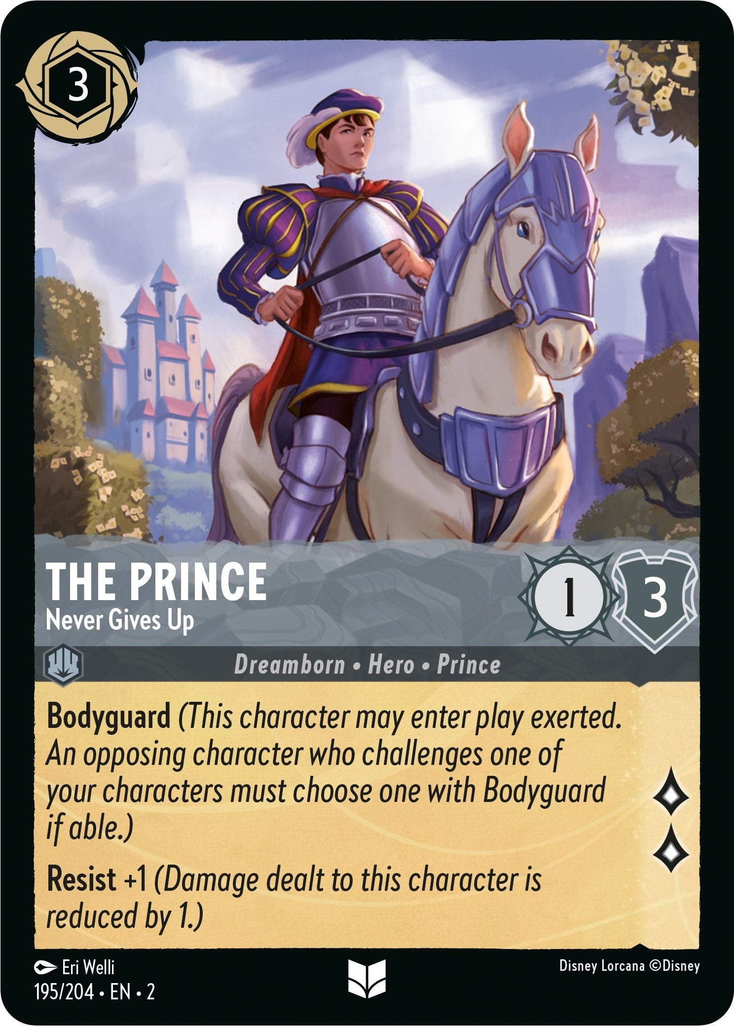 The Prince - Never Gives Up (195/204) [Rise of the Floodborn] | Cards and Coasters CA