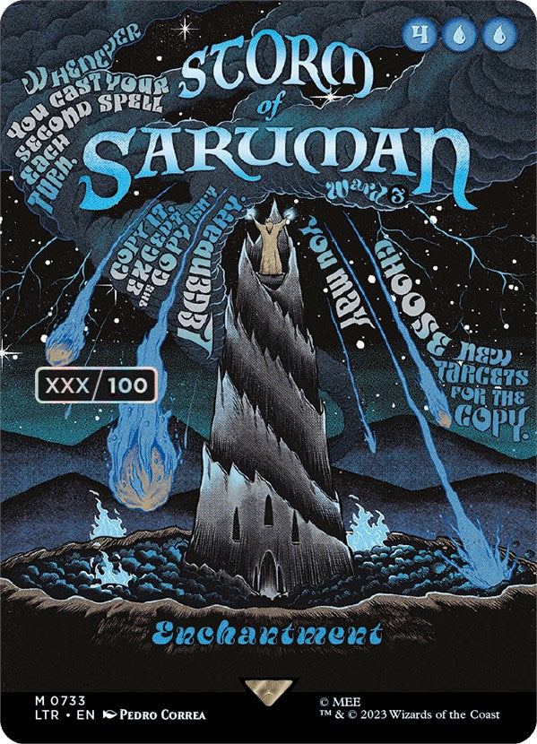 Storm of Saruman (Borderless Poster) (Serialized) [The Lord of the Rings: Tales of Middle-Earth] | Cards and Coasters CA