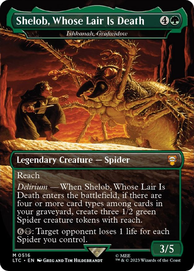 Shelob, Whose Lair Is Death - Ishkanah, Grafwidow (Borderless) [The Lord of the Rings: Tales of Middle-Earth Commander] | Cards and Coasters CA