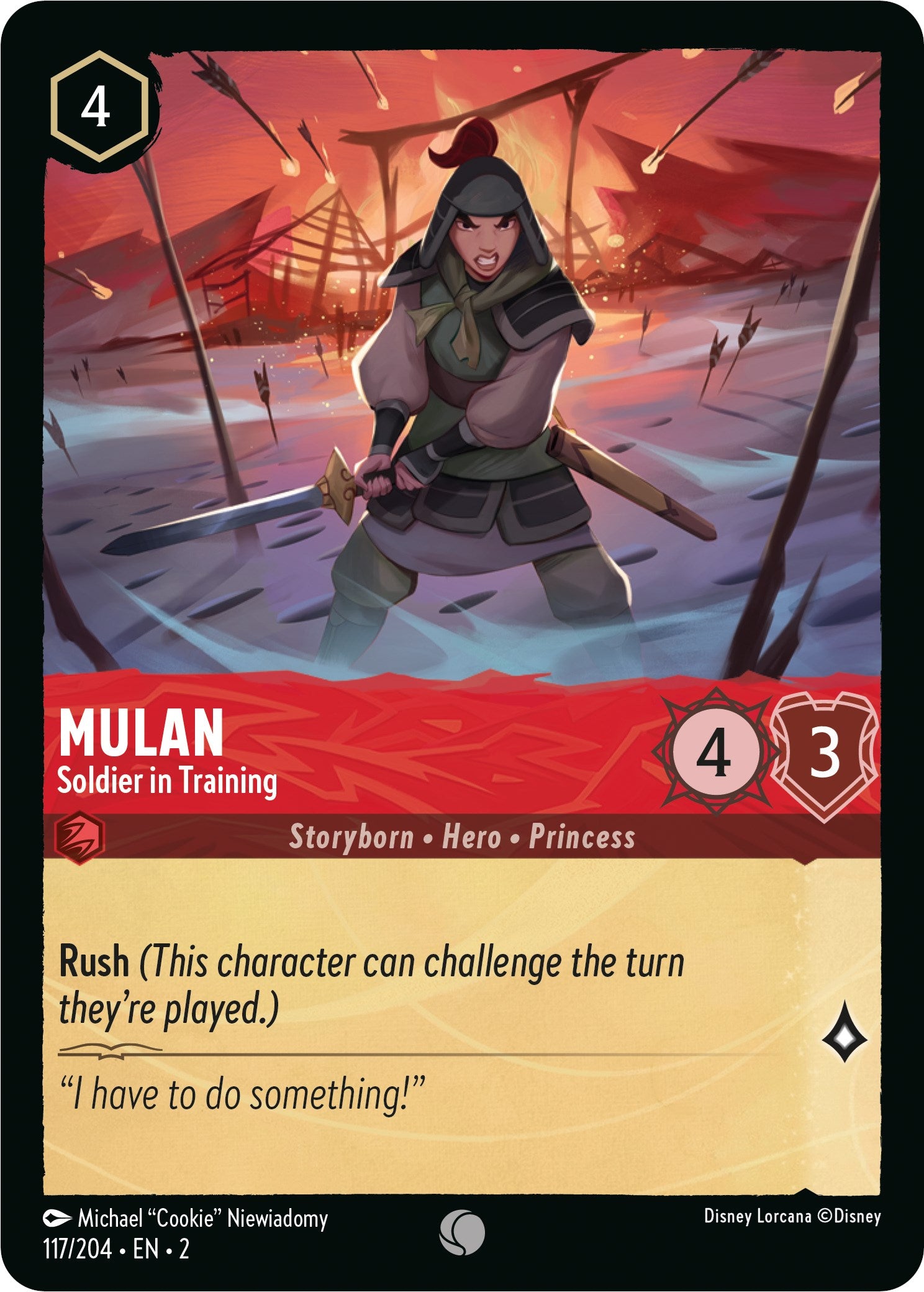 Mulan - Soldier in Training (117/204) [Rise of the Floodborn] | Cards and Coasters CA