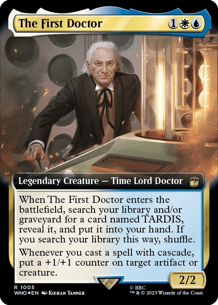 The First Doctor (Extended Art) (Surge Foil) [Doctor Who] | Cards and Coasters CA