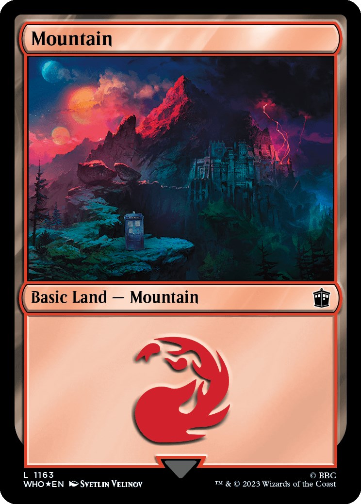 Mountain (1163) (Surge Foil) [Doctor Who] | Cards and Coasters CA