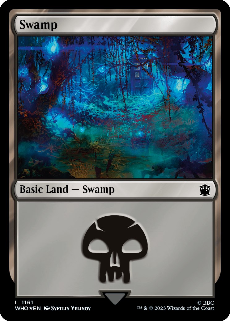 Swamp (1161) (Surge Foil) [Doctor Who] | Cards and Coasters CA