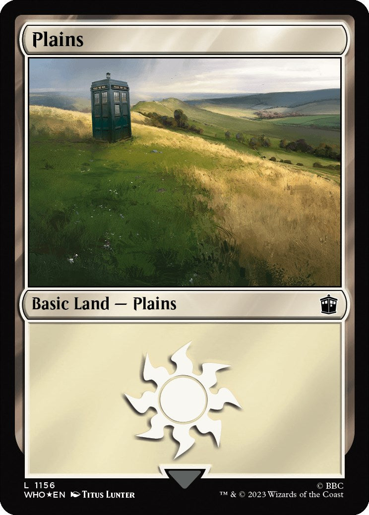 Plains (1156) (Surge Foil) [Doctor Who] | Cards and Coasters CA