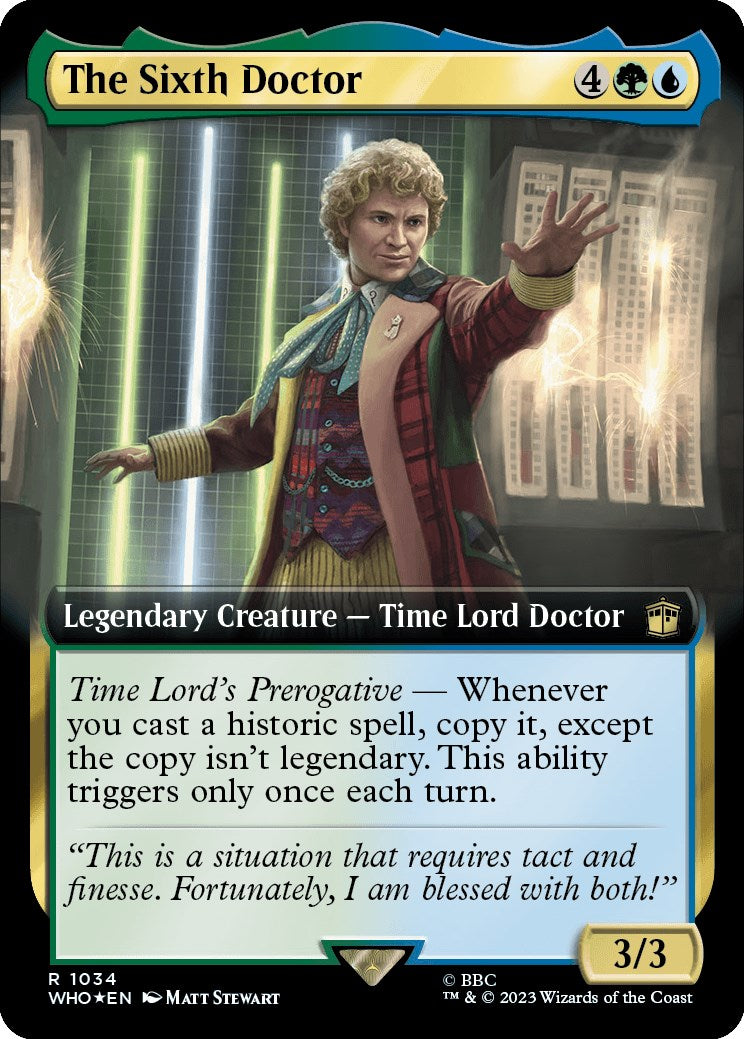 The Sixth Doctor (Extended Art) (Surge Foil) [Doctor Who] | Cards and Coasters CA