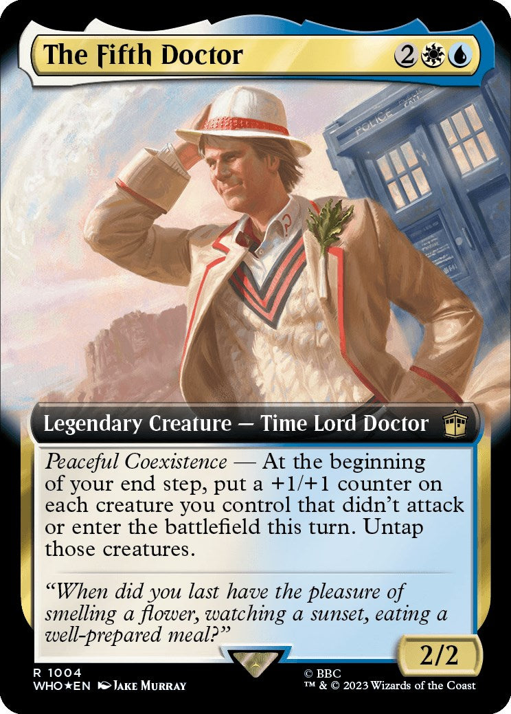 The Fifth Doctor (Extended Art) (Surge Foil) [Doctor Who] | Cards and Coasters CA