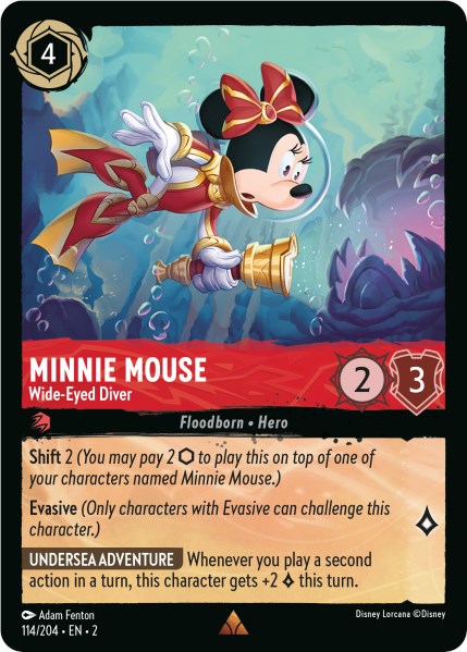 Minnie Mouse - Wide-Eyed Diver (114/204) [Rise of the Floodborn] | Cards and Coasters CA