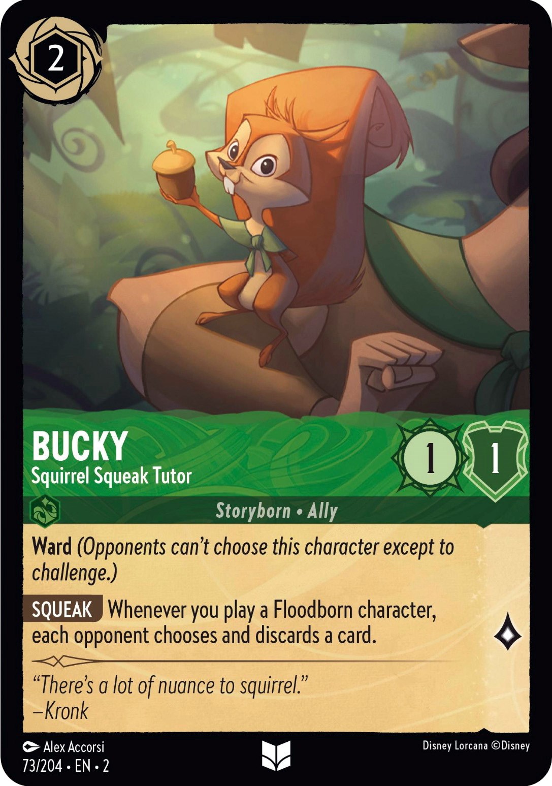 Bucky - Squirrel Squeak Tutor (73/204) [Rise of the Floodborn] | Cards and Coasters CA