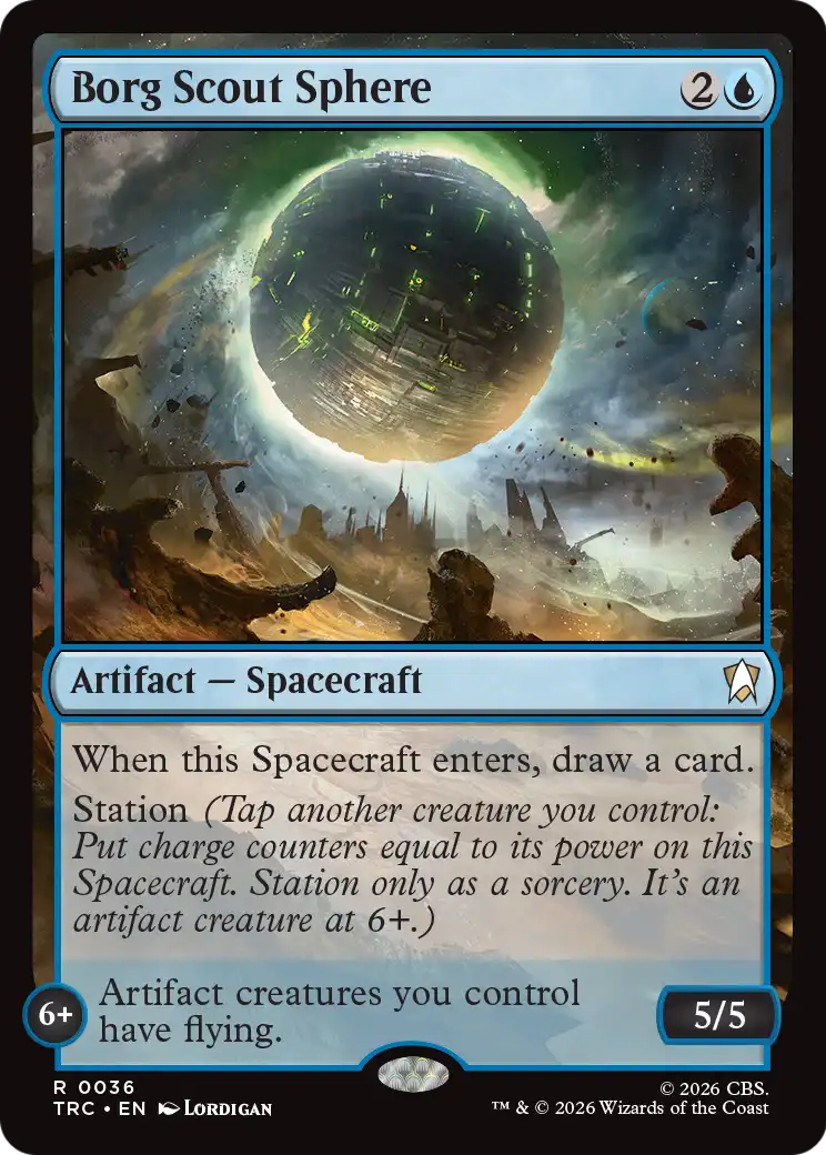 Borg Scout Sphere (Surge Foil) [Star Trek Commander] | Cards and Coasters CA