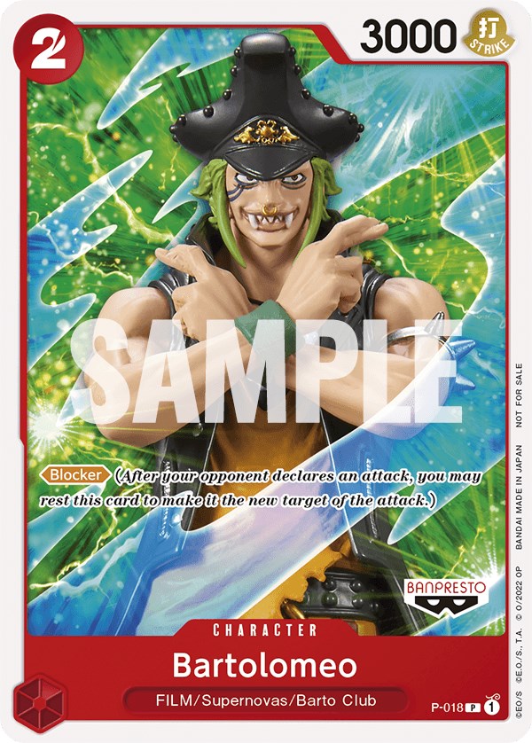 Bartolomeo (One Piece Film Red) [One Piece Promotion Cards] | Cards and Coasters CA