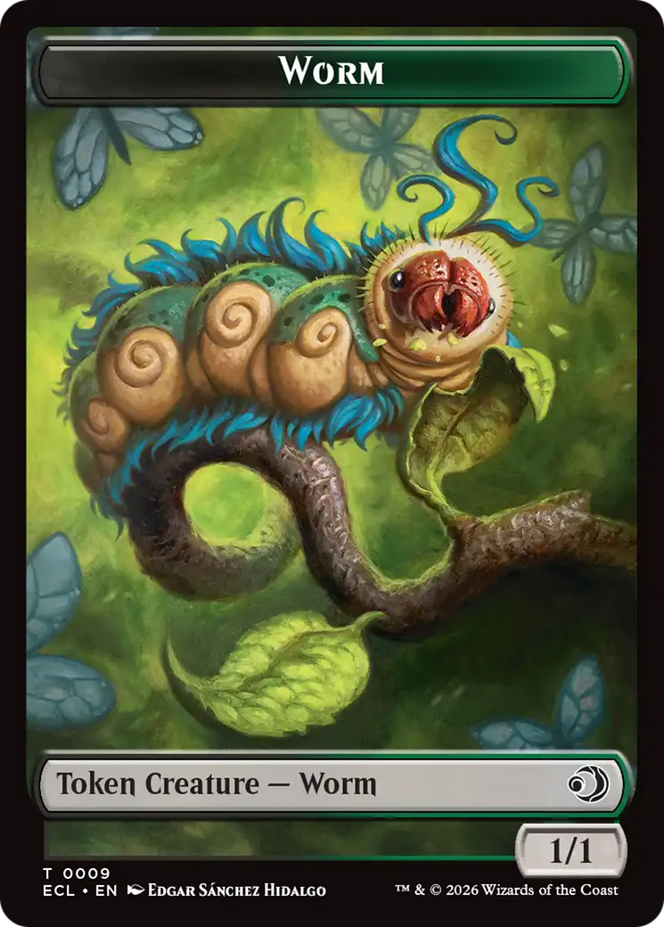 Merfolk // Worm Double-Sided Token [Lorwyn Eclipsed Tokens] | Cards and Coasters CA