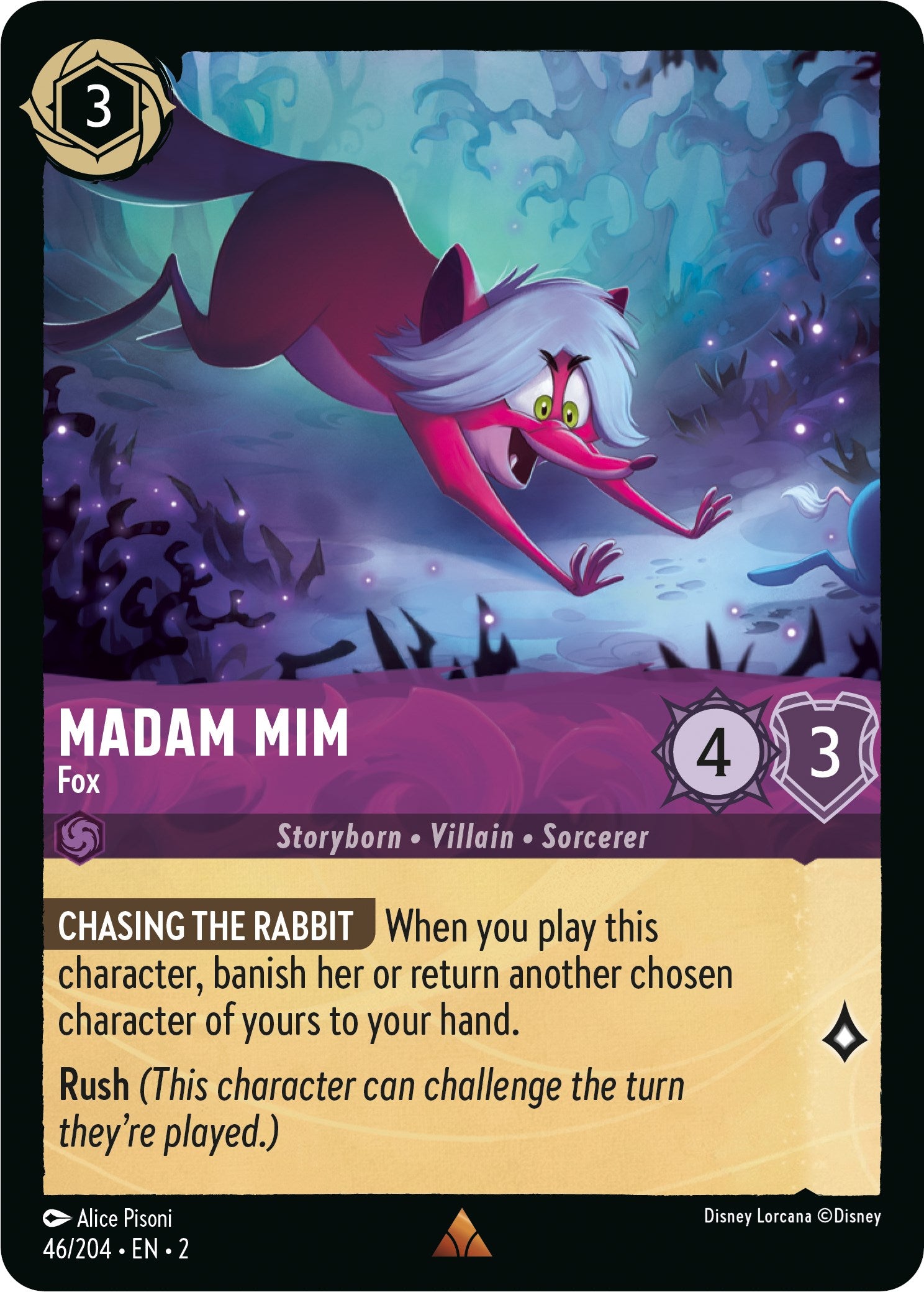 Madam Mim - Fox (46/204) [Rise of the Floodborn] | Cards and Coasters CA