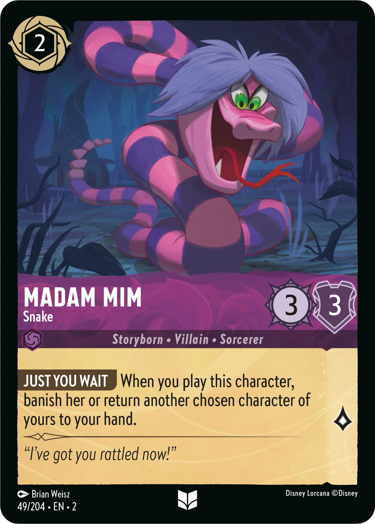 Madam Mim - Snake (49/204) [Rise of the Floodborn] | Cards and Coasters CA