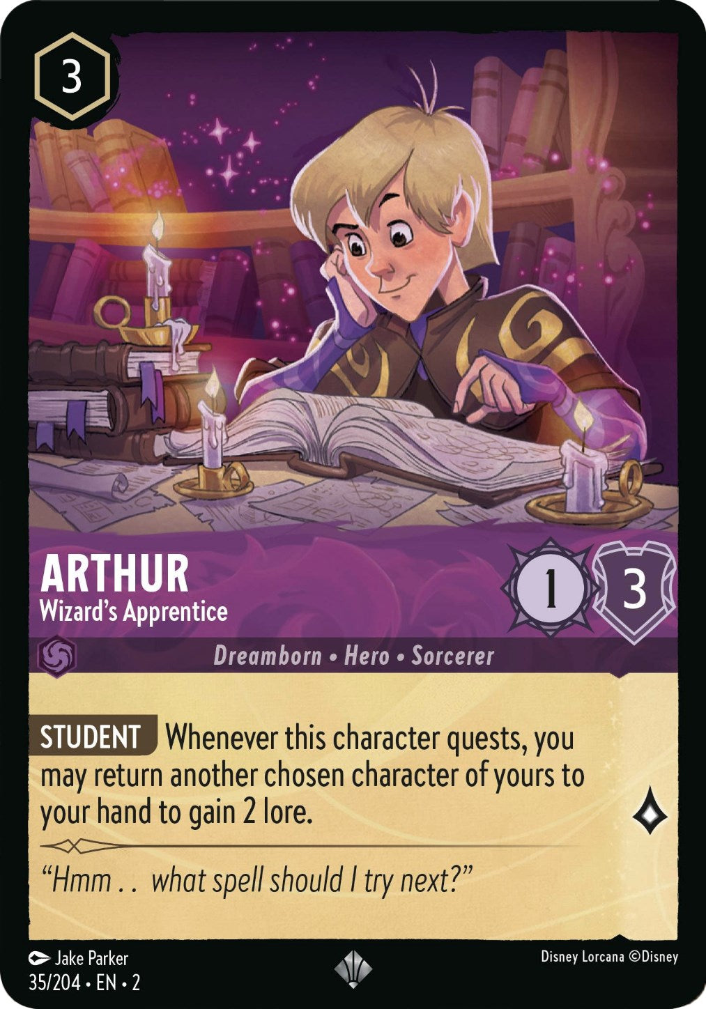 Arthur - Wizard's Apprentice (35/204) [Rise of the Floodborn] | Cards and Coasters CA