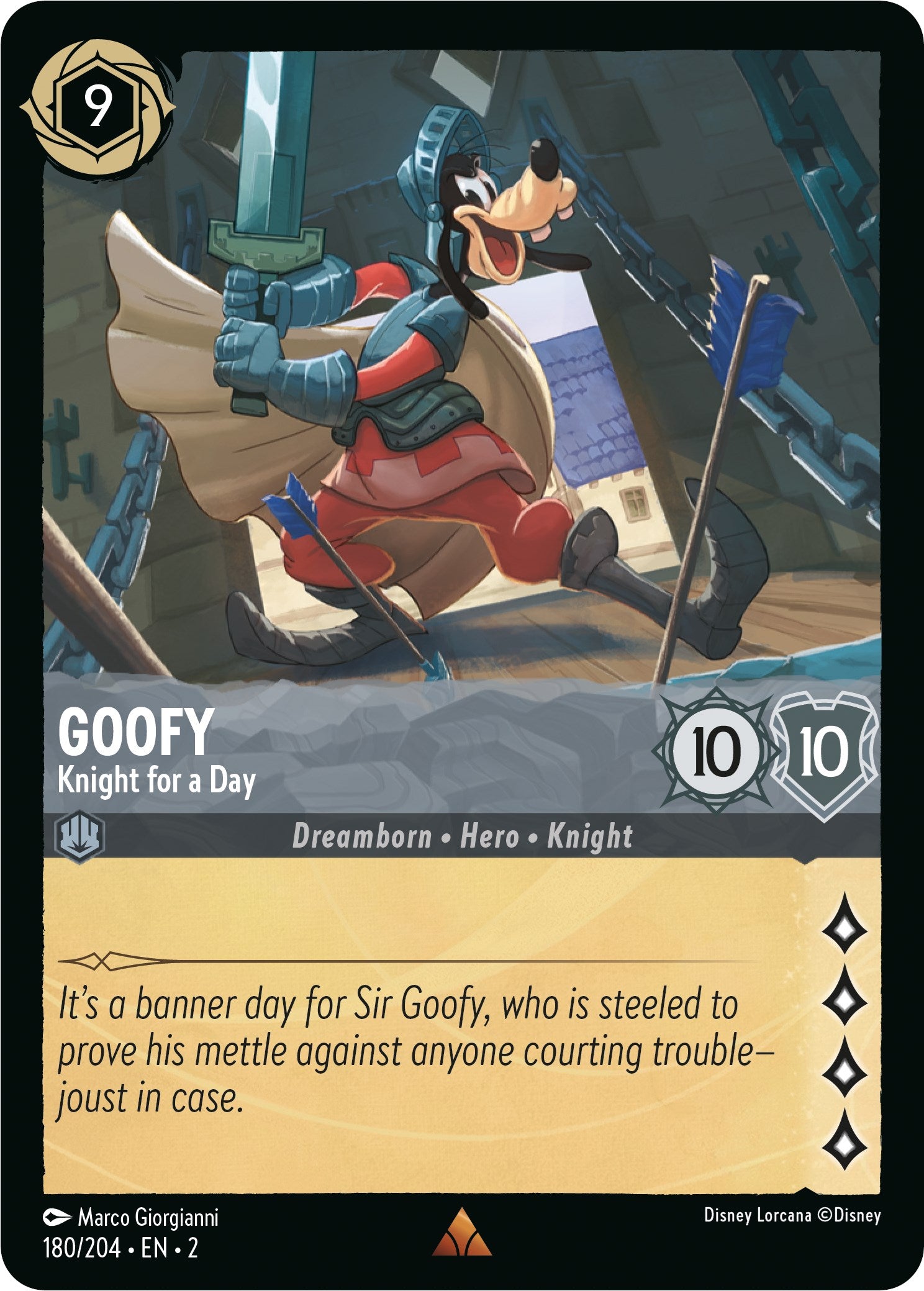 Goofy - Knight for a Day (180/204) [Rise of the Floodborn] | Cards and Coasters CA