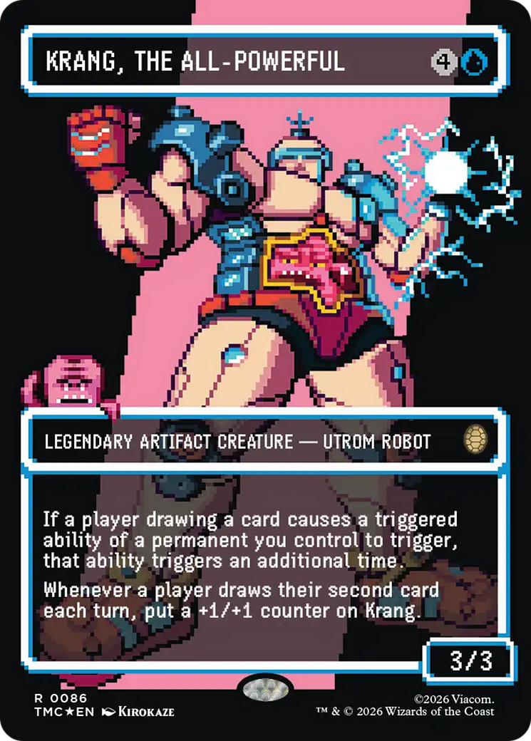 Krang, the All-Powerful (Borderless) (Surge Foil) [Teenage Mutant Ninja Turtles Commander] | Cards and Coasters CA