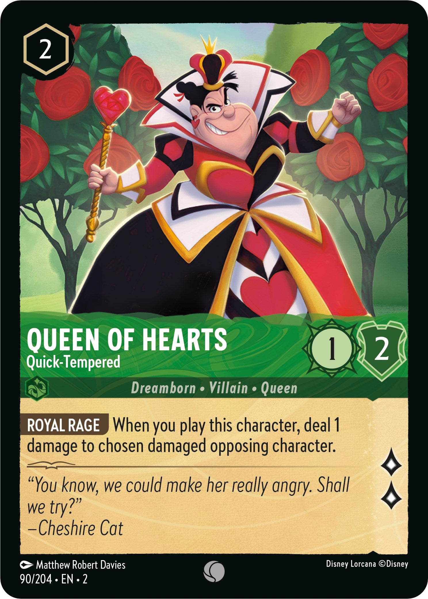 Queen of Hearts - Quick-Tempered (90/204) [Rise of the Floodborn] | Cards and Coasters CA