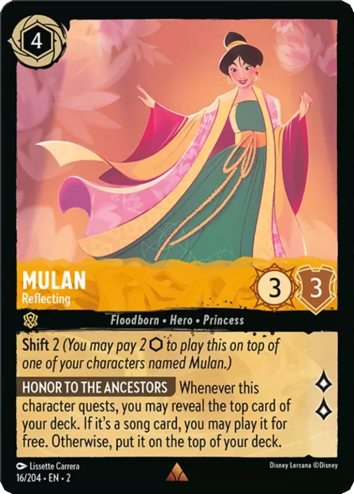 Mulan - Reflecting (16/204) [Rise of the Floodborn] | Cards and Coasters CA