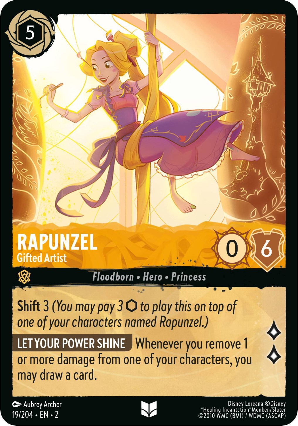 Rapunzel - Gifted Artist (19/204) [Rise of the Floodborn] | Cards and Coasters CA