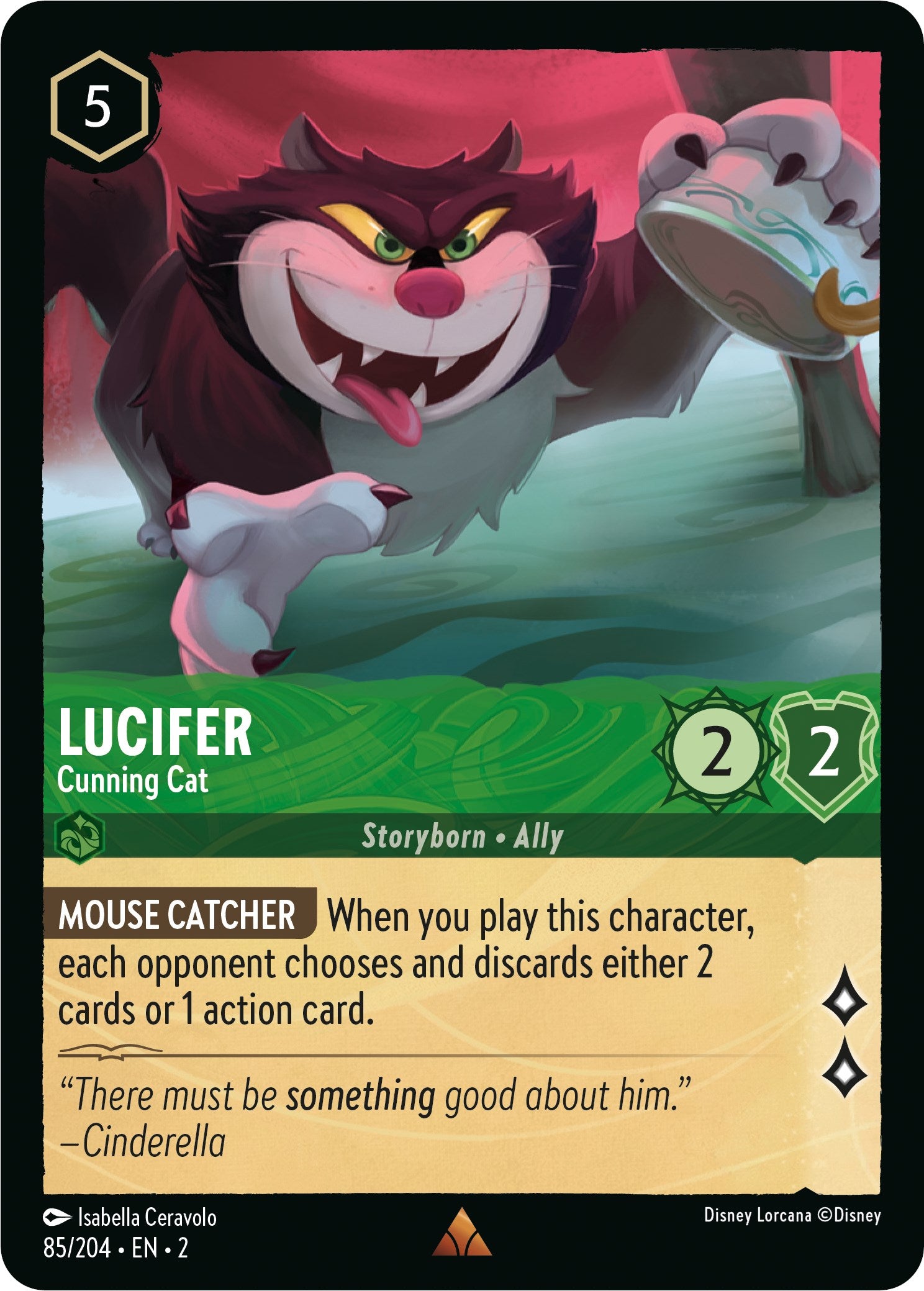 Lucifer - Cunning Cat (85/204) [Rise of the Floodborn] | Cards and Coasters CA