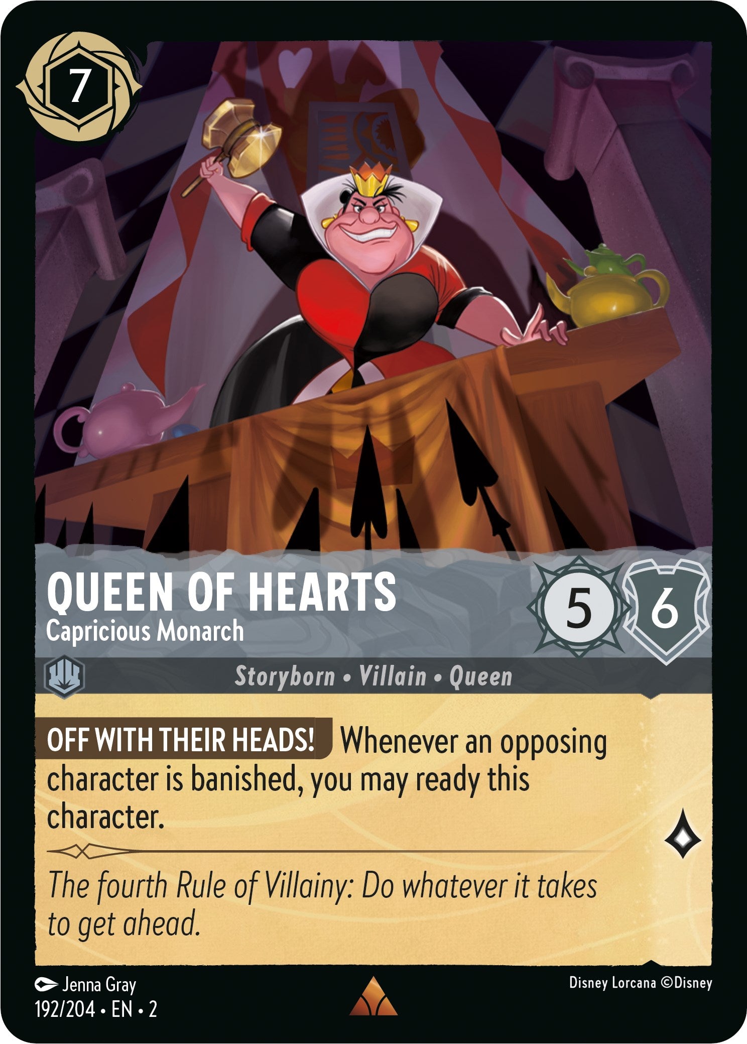 Queen of Hearts - Capricious Monarch (192/204) [Rise of the Floodborn] | Cards and Coasters CA